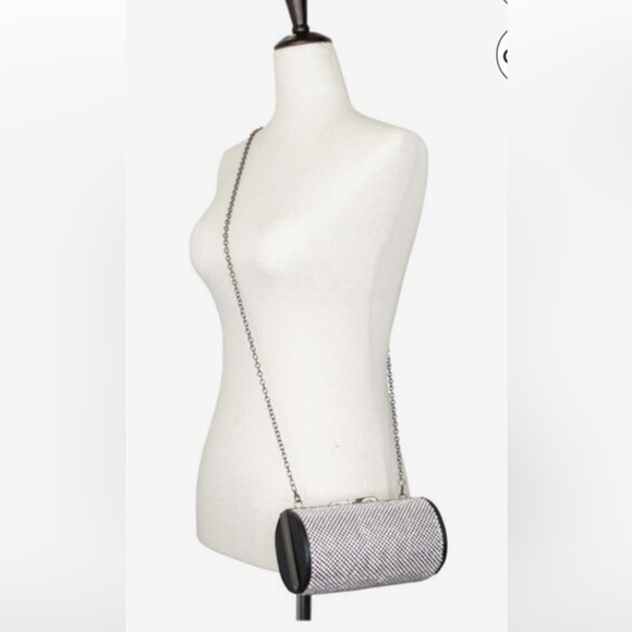 Olivia Miller | NWT Reagan Rhinestone Cylinder Bag Clutch + 2 Chain Straps - Picture 8 of 17